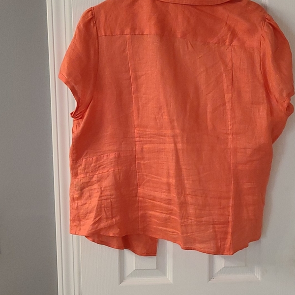 Tangerine button down top - Picture 2 of 5